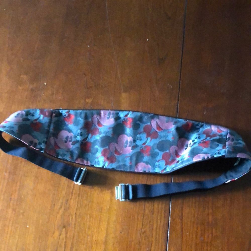 Balancine Presents Tie Works Disney Cummerbund Black, grey, and red Mickey Mouse